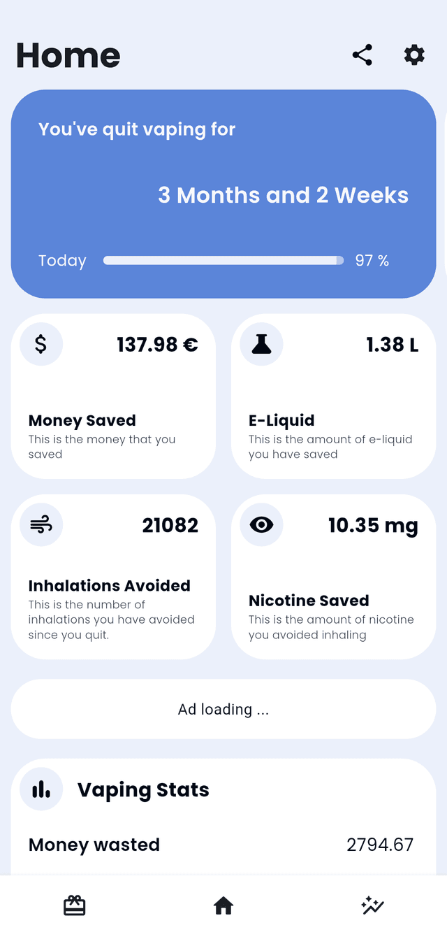 VapeAway app dark theme screenshot